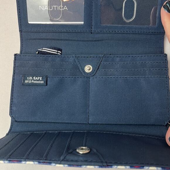 Nautica Deep Sea Dive Money Manager Wallet Red Blue 7.5”x3.5” - Picture 6 of 9